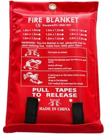 JUCHRZEY Feuerlöschdecke, Notfall-Feuerdecke, flammhemmender Schutz, feuerfeste Decke, Wärmeisolierung, Feuerunterdrückungsdecke for Küche, Kamin, Grill, Auto, Camping