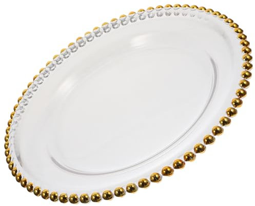 CALLARON Plateau De Service Verre Transparent Pour Fruits Et Bonbons Assiette Décorative Pour Apéritifs Et Collations Moyenne