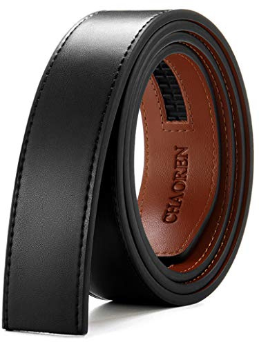 CHAOREN Ledergürtel Herren Ohne Schnalle, Automatik Gürtel Ersatz 35mm | Doppelte Zahnschiene, Hochwertiger Leder, Großer Verstellbereich, Individuell kürzbar, Business & Freizeit, Geschenkbox
