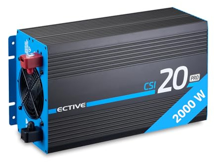 ECTIVE Wechselrichter 12V auf 230V CSI PRO 20-2000W Reine Sinuswelle | Offgrid-Spannungswandler DC/AC Strom mit USB, Überlast- & Überhitzungsschutz, Leistungsstark, Sicherheit, Extrem Leise