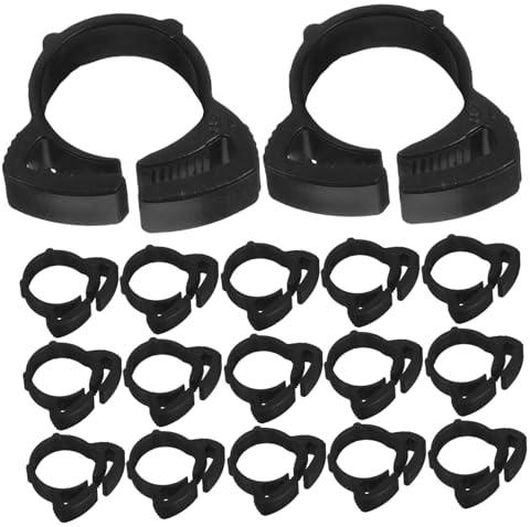 Mipcase Lot de 20 Clips de Fixation pour Tuyaux D'irrigation Ø16 en Polypropylène Résistant, Pince Anti-fuite Réglable, Usage Agricole et Jardinage, Système Goutte à Goutte, Installation