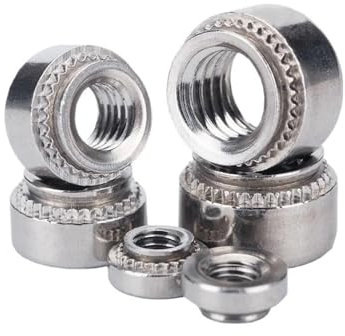 SellGood Dado a Mano 5-50 Pezzi M3 M4 M5 M6 M8 M10 Dado autobloccante 304 Inserto in Acciaio Inossidabile Dado a Pressione Dado a pressare Lastra 0,8-3,2 mm(M6-0(20pcs))