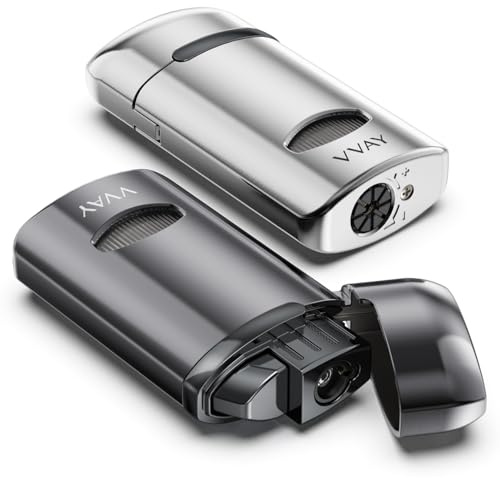 2 Pcs, VVAY Mechero Antiviento Gas, Llama Roja - Sin Gas Incluido