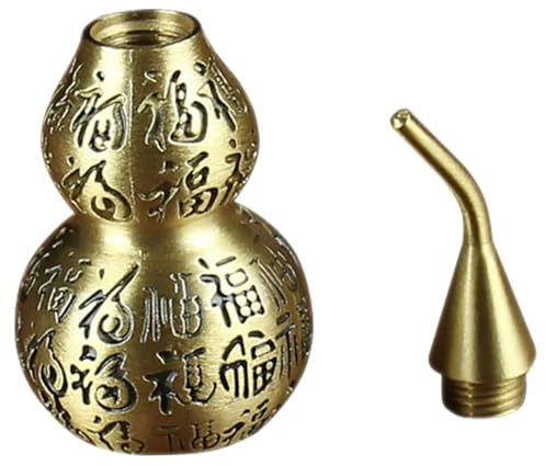 ARTSEWPLY Copper Gourd Ornament Decorative Feng Shui Luck Statue Brass Metal Craft Home Decor for Housewarming and Wealth Display