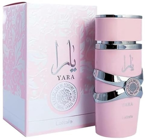 Yara rosa. Perfume árabe para mujer100 ml. Incluye atomizador de regalo 5ML recargable MissLily