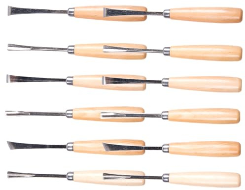 DIYEAH Ciseaux à Bois 12 Pièces Outil de Gravure sur Bois Acier pour Sculpture Artisanaux