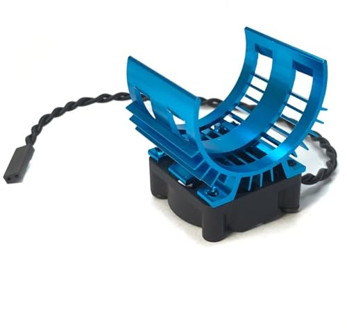 QOAKSDY RC Car Upgrade Parts For Wltoys 124017 124016 RC Parts 540 550 3650 3660 3665 Brushless Electric Motor Cover HeatSink Cooling Fan Upgrade(Blue)