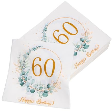 FRCOLOR 80 Stück Teiliges Party Papierservietten mit Eukalyptus blattdesign Grüne Einweg servietten für Geburtstag Sommerfeste und Gartenfeiern Saugfähig und Reißfest Kompakt und