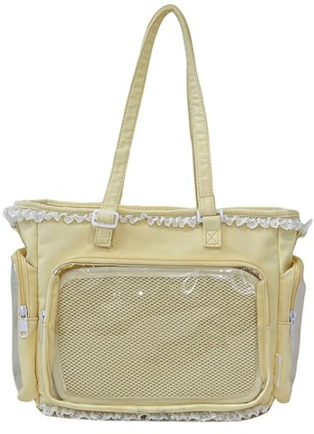 NVOQILIN Borsa pura moderna del pannello di colore per la cinghia di spalla modificabile permanente del tessuto della poliammide dei giovani sottile elegante per uso quotidiano, Giallo, One Size