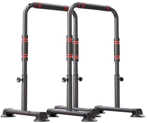 Stazione For Dip Ad Alta Resistenza: Barre Parallele Regolabili For Dip Con Capacità Di 440 Libbre For Palestra Domestica, Calistenia E Allenamento Della Forza(Black)