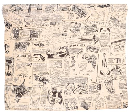 Healeved Papier Peint Autocollant Style Rétro Auto-adhésif en Papier Vintage Repositionnable et Découpable, pour Tables et Chambres pour Décoration Murale Facile