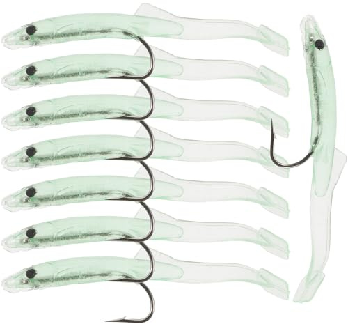 Ciieeo Leurres Coulants Phosphorescents 8 Pièces en Silicone Mini Anguilles Appâts Artificiels pour Pêche en Eau Douce et Mer Réutilisables Pratiques 8 CM