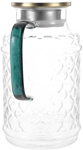 MAGICLULU Jarra de Vidrio Grande 3L para Preparar y Servir Té Frío y Agua, Tapa Segura para Uso Doméstico y Refrigeración