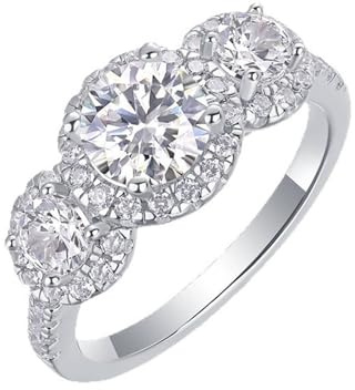 KnSam Echte Goldschmuck Verlobungsring 18K Gelbgold 750, Partnerringe Zierlich Klassiker mit Moissanit, Pärchen Ringe Platinum PT950, Gr.47-65