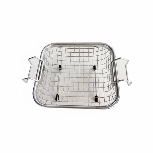 Qianly Cesta para Limpiador Ultrasónico Resistente a la Corrosión Cesta de Limpieza Ultrasónica Pulido Electrolítico Canasta para Limpieza de Joyas, 1.3L, Pies Móviles Reg.