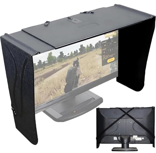 Skärmsolskydd, justerbar skärmhuva för LCD och böjda skärmar, 180° justerbar skrivbordsdator solskydd