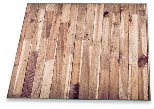 Herdabdeckplatte Abdeckung Ceranfeld Abdeckplatte Schneidebrett 1-Teilig 60x52 Bretter Holz Braun Spritzschutz Glasplatte Ceranfeldabdeckung Schutz Herdschutz Sicherheitsglas Glasschneidebrett