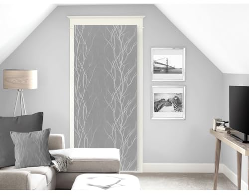 Soleil d'ocre Scheibengardine Liane, Polyester, grau, 70 x 200 cm