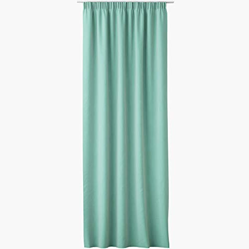 JEMIDI 2x Vorhang blickdicht 140x250cm - 2er Set Gardine mit Kräuselband Universalband - 100% Polyester Schal lang für Wohnzimmer Schlafzimmer - mint