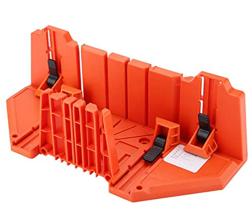 Caja de Ingletes, Sierra Inglete con Guía Marcos Esquina En ángulo Sujeción Carpintería Sierras Ingletadoras Ingletes Manual Precisión Tipos Ranura 22.5° 45° y 90° Almacenamien para Cortar Madera