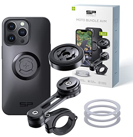 SP CONNECT Moto Bundle mit Anti Vibration Module | SPC+ | kompatibel mit iPhone 13 Pro | Handyhalter für Motorrad Bike Moped Roller | Gadget Halterung für Navi