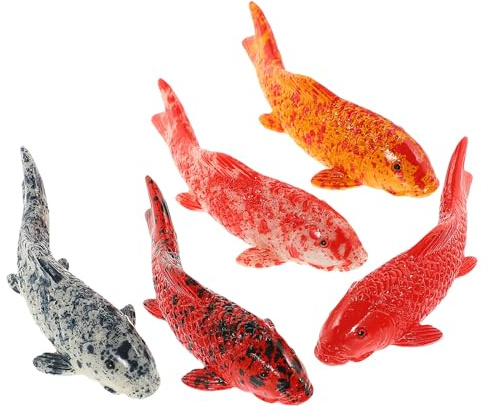 Yardwe Koi Deko Fische 5 Stück Schwimmende Aquarium-Dekoration Realistische Künstliche Zierfische Aus Harz Für Heimaquarium Und Terrarien