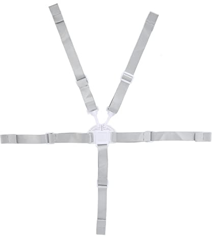 Babysäkerhetsrem Bälte, Universal Barnstolsremmar Justerbart 5-punkts Baby Safety Strap Bälte Lättvikts Hopfällbar Barnstol Babysele med Spänne Selar & Koppel för (Vit knapp