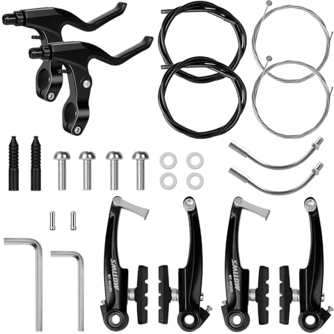 Set di Freni per Bicicletta, Set Completo Freni Bici, Freni V-Brake per Bici, Freno V Brake Anteriore e Posteriore Leva del Freno Cavo del Freno per la Maggior Parte delle Mountain Bike Bici da Strada