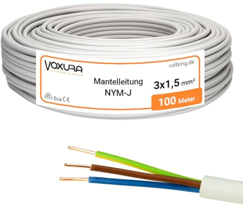 NYM-J 3x1,5 mm² 100m Ring Mantelleitung Installationskabel Stromkabel