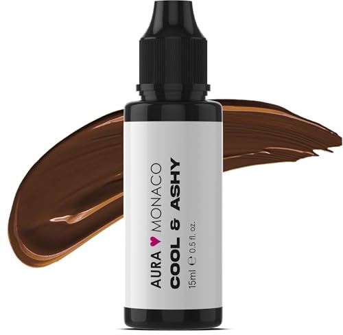 AURA Monaco | Airbrush Brows Farbe Cool & Ashy – 15 ml Hybride Augenbrauenfarbe für Profis – Hochpigmentiert, Einfach aufzutragen, Langanhaltend bis zu 6 Wochen im Haar