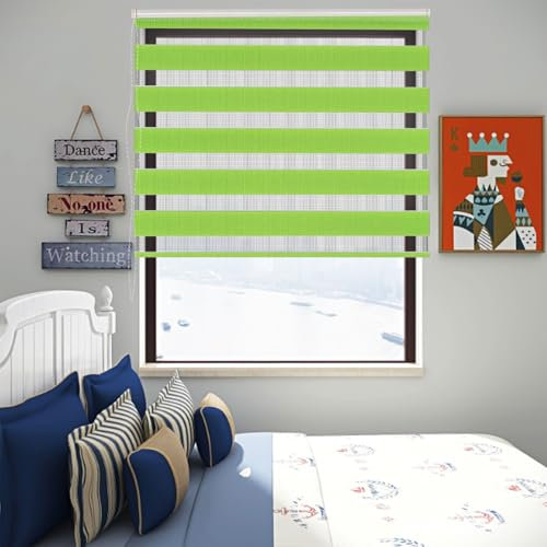 Verdunkelungsrollo Klemmfix 70 x 280 cm Hitzeschutz Energiesparend Verdunklungsrollo Thermorollo Inkl. Montagematerial für Fenster Und Tür, Grün