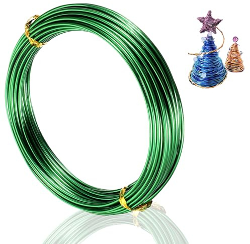 12 Gauge 2mm Green Aluminum Craft Wire, 30m - Bendable, Flexible for Jewellery, Floristry & Modelling