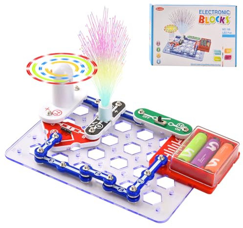 DAOUZL Elektrobaukasten für Kinder, Elektronik Experimentierkasten, Spannende Experimente zu Stromkreisen, Elektronik Bausatz Spielzeug Pädagogische Elektrobaukasten für Kinder ab 8