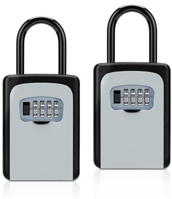 Coffre-fort, coffre-fort domestique, Boîte de verrouillage à clé, résistant aux intempéries à 4 chiffres, combinaison de mot de passe, stockage de clé, boîte de verrouillage de sécurité, intérieur, ex