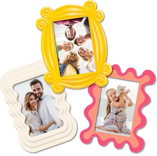 Magnetic Photo Frames - Fun & Unique Magnet Picture Frame - Magnetic Frames for Refrigerator, Locker & More - Fridge Picture Frame Magnets - Back to School Magnetic Picture Frames for Refrigerator 4x6, 3 Pack