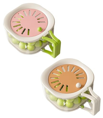 Cuenco de lavado de frutas, cesta de conservación desmontable con mango plegable oculto y tapa para lavar frutas y verduras y almacenamiento fresco