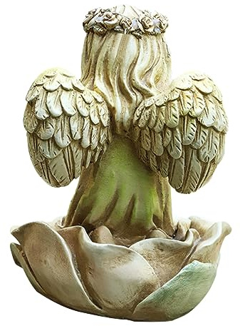 CAXUSD Figura de Ángel Decorativa para Jardín, Resina, 1 Pieza, Acabado Dorado, Artesanía Detallada, Adecuado para Patio y Otras Superficies Planas