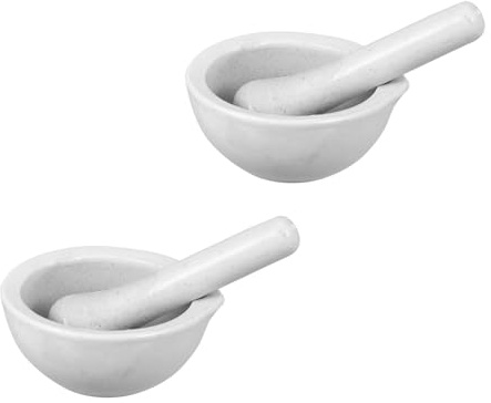 DONFAMDS Juego de Mortero con Diseño Ergonómico de Porcelana de Color Claro Varios estilos y Fácil Limpieza Varios estilos Adecuado para Cocina y Uso Científico