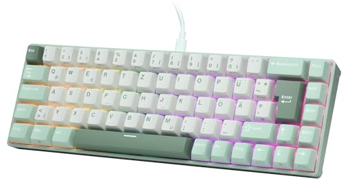 RK ROYAL KLUDGE C68 DE Hall - Tastiera meccanica da gioco, 65%, interruttore magnetico HE, cavo RGB hot-swap, funzione di accensione rapida regolabile, 8K, driver Pro Web Mac&Win, QWERTZ