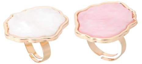 LALADEFIEE Nagelkunst Mischpaletten mit Kleiner Ringform aus Kunstharz 2 Stück und Weißem Design für Maniküre im Beauty Salon und Zuhause