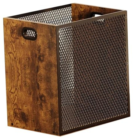 Oshhni Caisse en Bois Rustique pour Disques Vinyles, Organiseur de Bureau pour DVD,