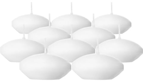VICASKY Schwimmkerzen Weiss Schwimmende Kerzen Floating Candles GroßE Kerze Lange 10 Kerzen, Tischdekoration, Kerzenvasen, Weiß, Tropffrei, Teelicht-tischdekoration, Pool, Unparfümiertes Wachs