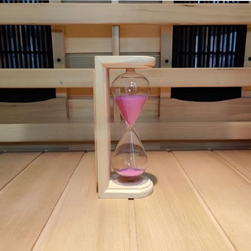 Gettimore Sauna-Timer aus Holz, 15 Minuten Sanduhr für Dampfbad und Bad, kompakte Sanduhr mit robuster Holzkonstruktion