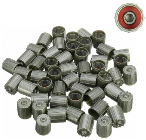 Opatiny TP3MS Reifenventilkappenabdeckungs-Set aus Kunststoff, 100 Stück, grau, für Auto, LKW, Motorrad, Reifendruckkontrollsystem Ventile