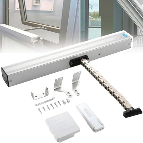 Ouvre-fenêtre électrique avec télécommande, course réglable, accessoires d'installation pour puits de lumière, aérations et plafonds – Ouvre-fenêtre automatique