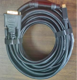 Câble USB C vers DVI de 15,2 m [prise dorée] 1080p, cordon de type C vers DVI, USB C (SOURCE) compatible iPhone 15-16-17, MacBook Pro/Air, iPad, Mac Mini, Galaxy, XPS, DVI (affichage) compatible TV