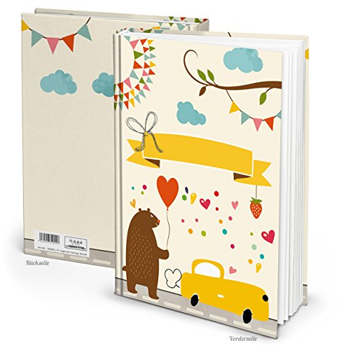 Logbuch-Verlag Leeres Babytagebuch Bär Kinder Tagebuch Malbuch mit weißen Seiten DIN A4 Babyparty Geschenk