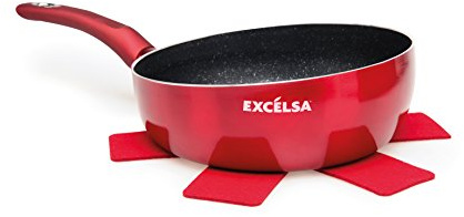 Excelsa Phoenix Padella Saltapasta Antiaderente, Diametro 26 cm, Alluminio Forgiato