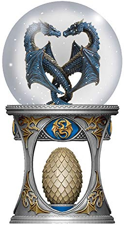 Nemesis Now Anne Stoke Dragon Heart Snow Globe Shaker, Polyresin, Gold, 18.5cm