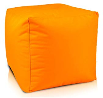 Ecopuf Cube L Fußhocker für den Außenbereich aus wasserdichtem Polyester Oxford 600D Outdoor mit Füllung aus Polystyrol-Kugeln Dim 50 x 50 cm